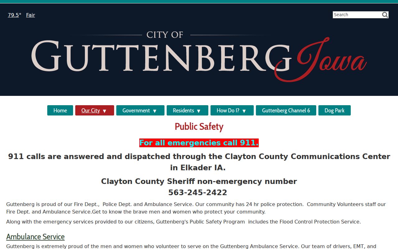 Guttenberg public safety route for Clayton County traffic warrants