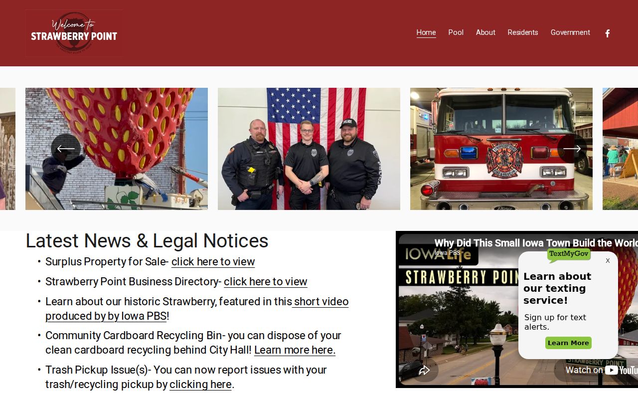 Strawberry Point City Hall access information for warrant-related routing
